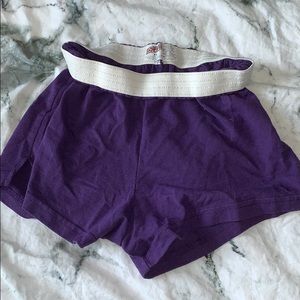 purple soffe shorts!